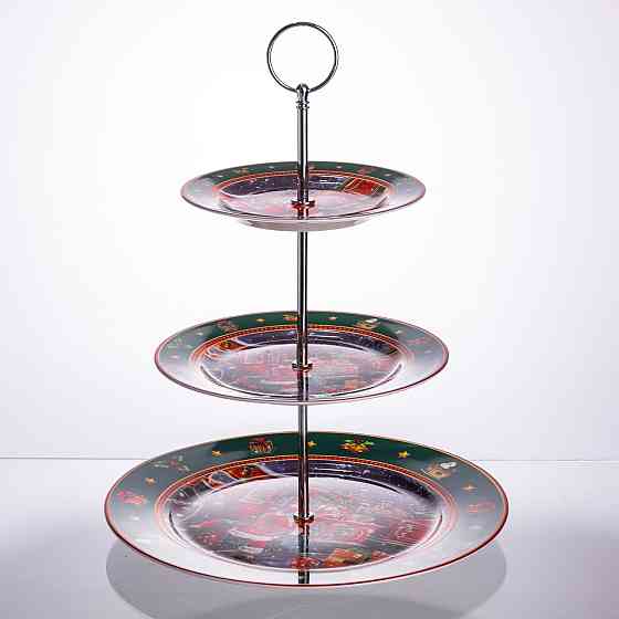 Фруктовниця на 3 яруси Santa новорічна фуршетна HP-SDHK-9 Коломыя