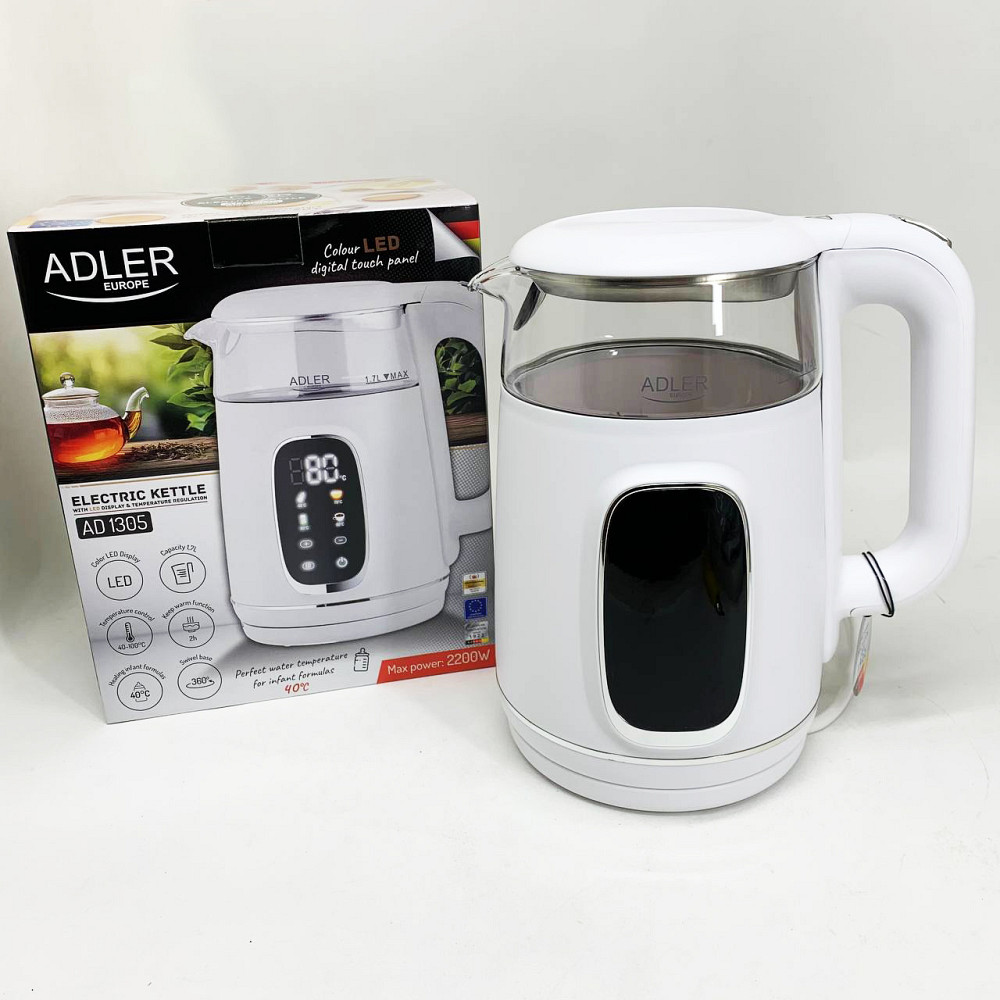 Чайник электро подсветка Adler AD 1305 1.7Л 2200Вт, Чайник с подсветкой и индикатором уровня воды VT-82 Львов - изображение 9