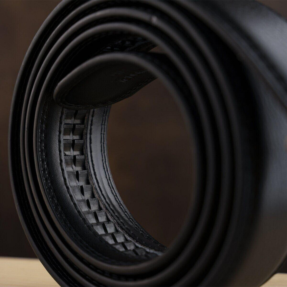 Ремень мужской c латунной пряжкой Черный (Vintage) Киев - изображение 3