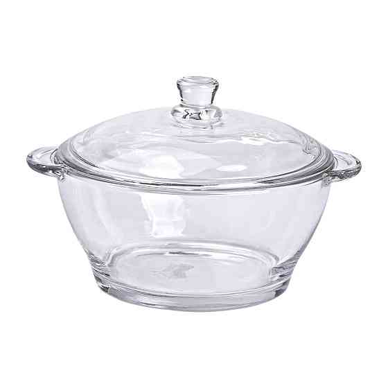 Супница с крышкой Ø 15.5 см кастрюля бульонница стеклянная 1 л HP-YH-15 Киев