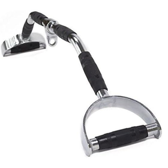 Ручка для верхньої тяги York Fitness 86см з паралельним хватом вигнута з гумовими рукоятками, хром Киев