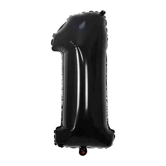 Кулька цифра 1 фольгована 32 дюйма чорний Київ