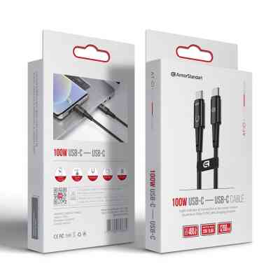 Дата кабель USB-C to USB-C 1.2m Magnetic 100W black Armorstandart (ARM75868) Вінниця