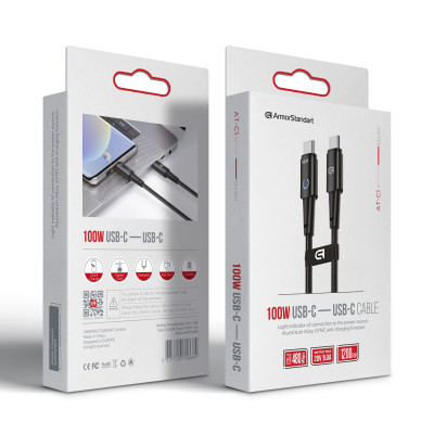 Дата кабель USB-C to USB-C 1.2m Magnetic 100W black Armorstandart (ARM75868) Винница - изображение 2