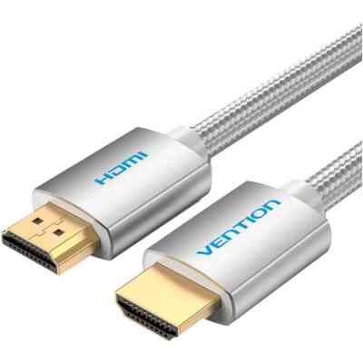 Кабель HDMI M - M, 3.0 м, V2.0, 4K 60Гц, обплетення, Silver Metal Type Vention Винница