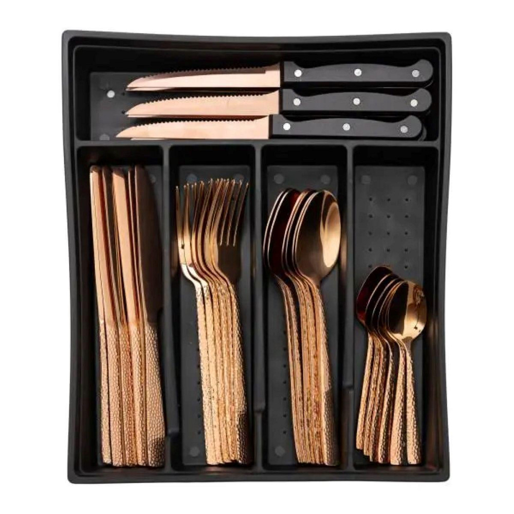 Набір столових приборів у футлярі на 6 персон столовий набір 30 предметів Бронза HP-20-29 Київ - фото 2