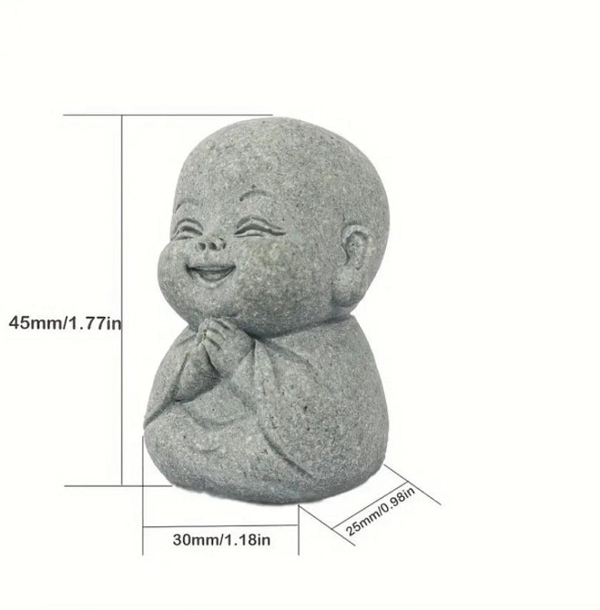 Набор фигурок Будды из камня (4 шт.), милые статуэтки для офиса, дома, декора, аквариума. Киев - изображение 5