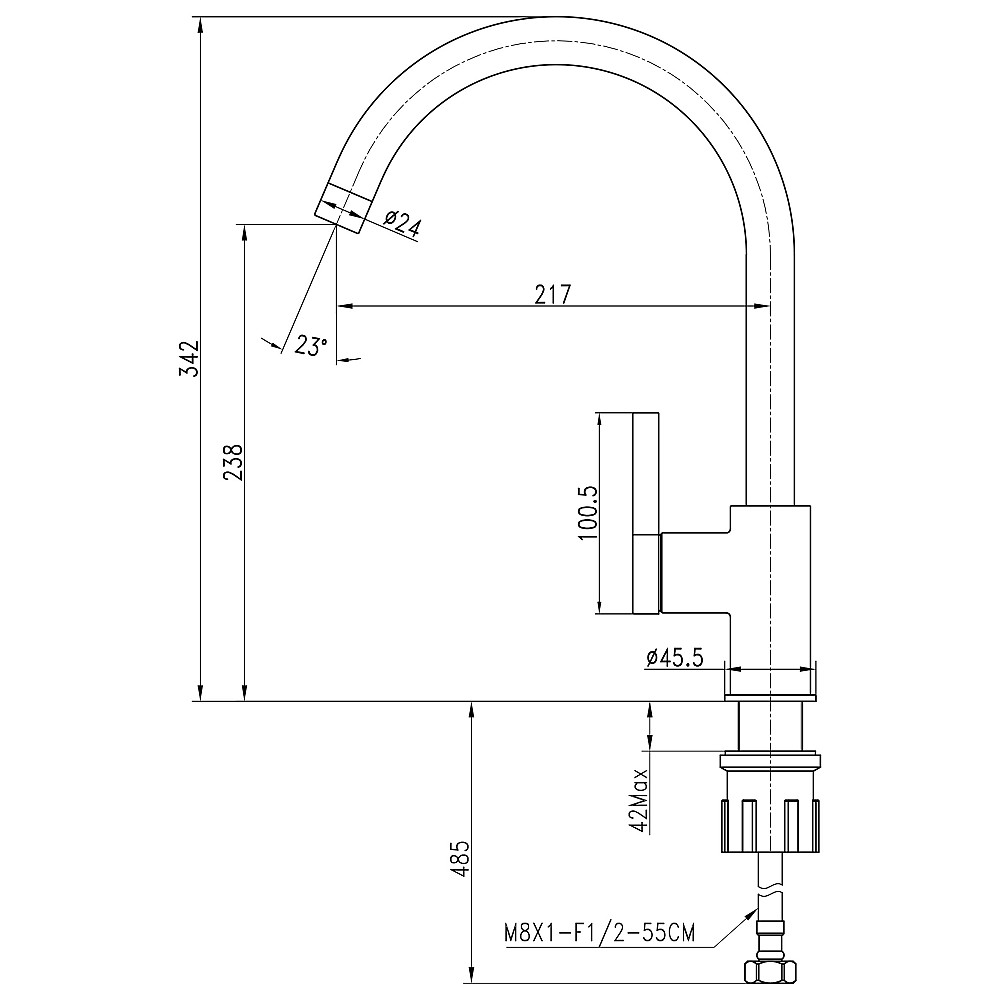Змішувач для кухні TOPAZ  MODERNO TMD-33403-H78A Луцьк - фото 7