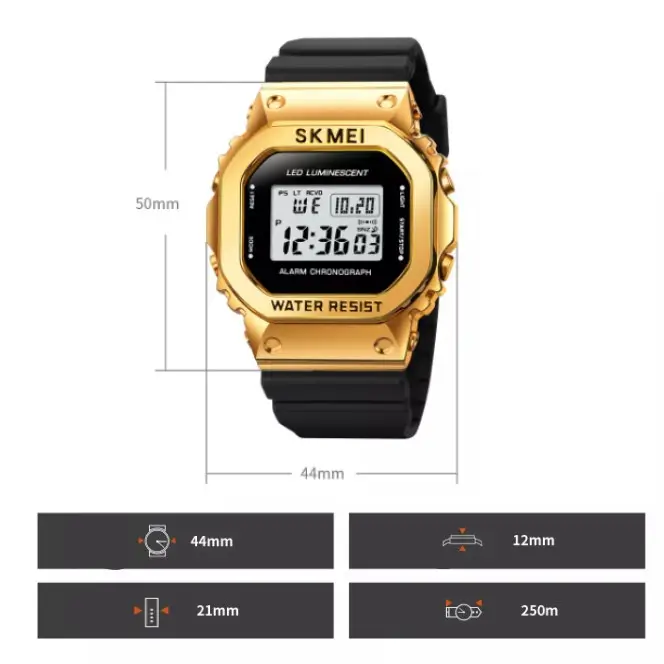 Мужские наручные спортивные часы Skmei 1851 Золотистый Винница - изображение 8