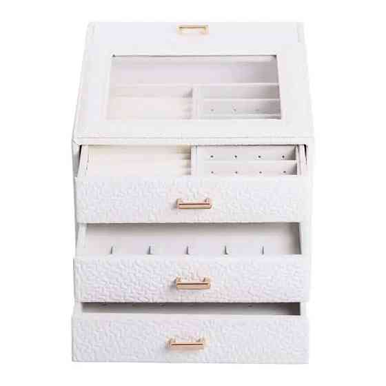 Шкатулка для прикрас з еко-шкіри, 3 яруси Київ
