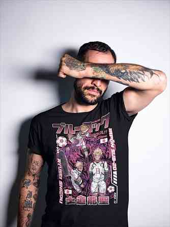 Футболка для мальчика аниме Аниме Рйусеи Схидоу Блуе оверсайз (рост от 165 до 180 ) Черний AnimeJ0128m Днепр