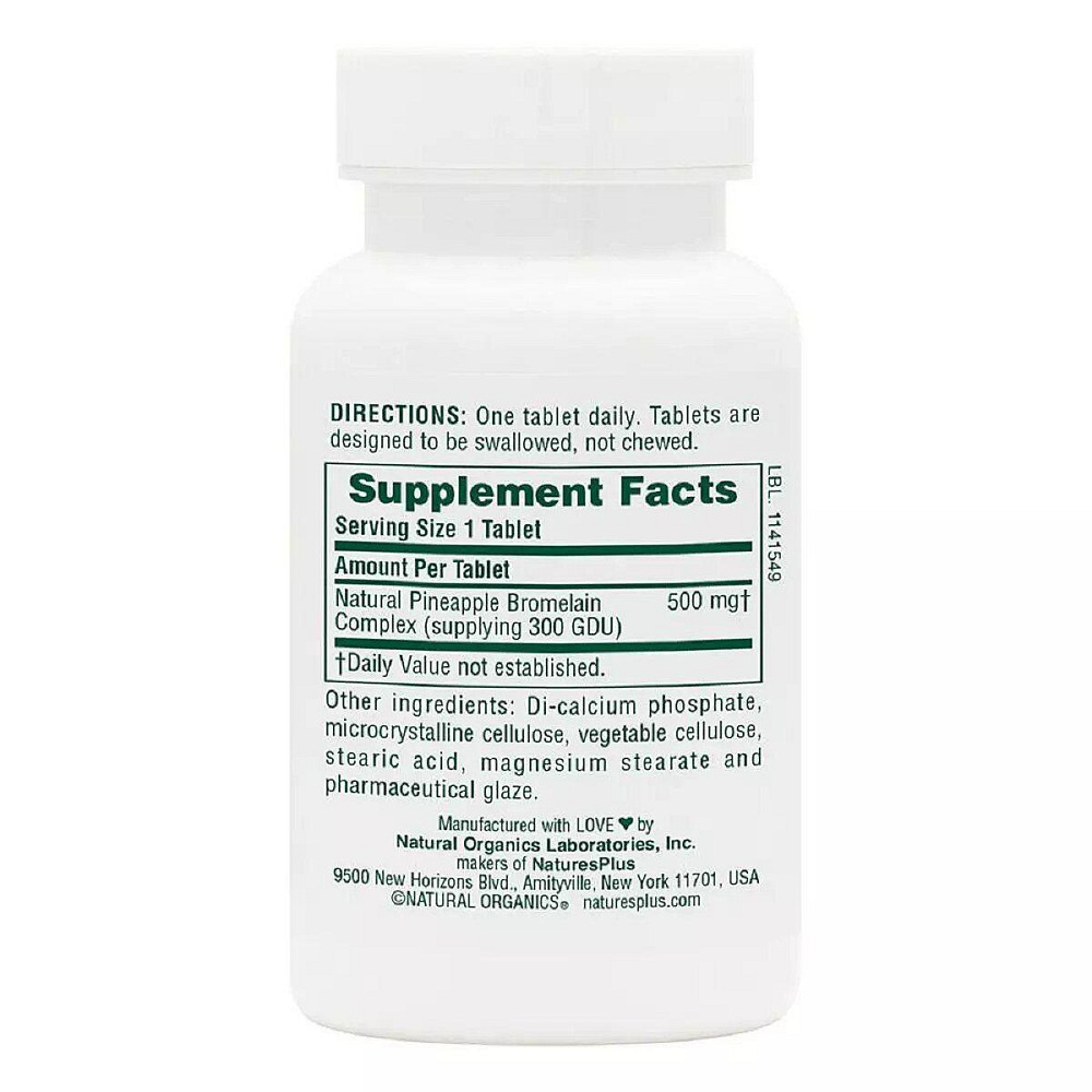 Бромелайн Nature's Plus  Bromelain 500 мг 60 таб Київ - фото 2