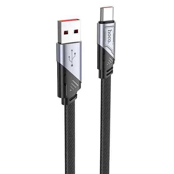 Кабель USB - Type-C HOCO U119 5A 1.2m nylon aluminum connectors Black 6942007605007 Одесса