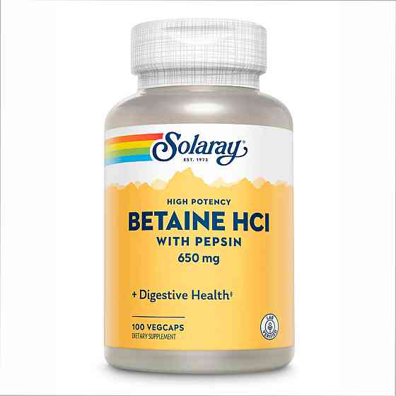 High Potency Betain HCl with Pepsin 650mg - 100 vcaps Киев