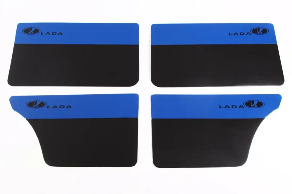 Обивка двери 2106 кожзам Lada черный/синий (4 шт.) Винница - изображение 1