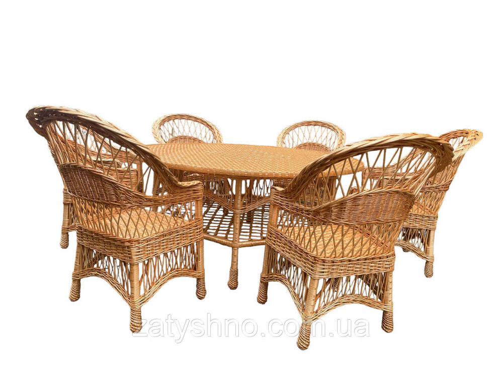 Меблі плетені з великим столом круглим Київ - фото 9