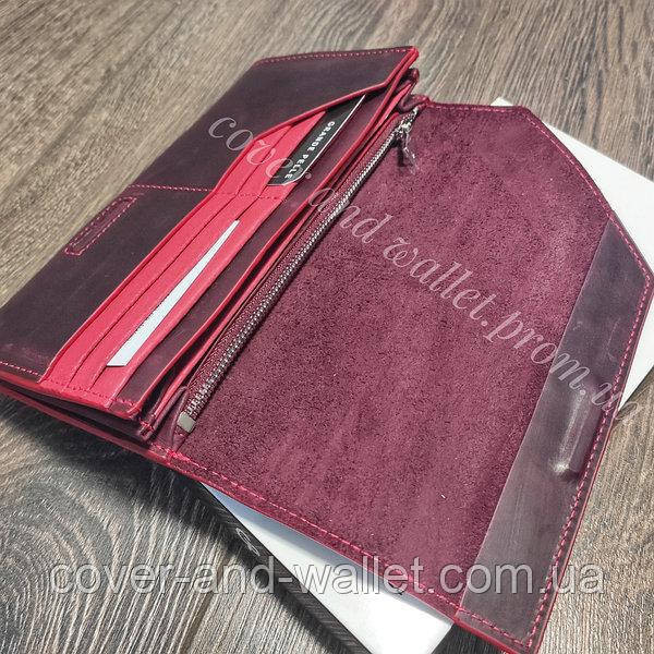 Женский кожаный кошелек в ретро стиле марсалового цвета Grande Pelle Festa 513161 Киев - изображение 5