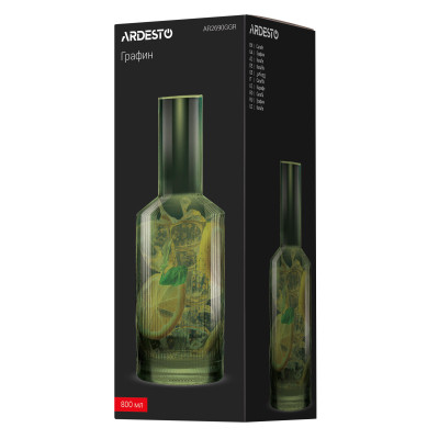 Графин Ardesto 800мл, боросилікатне скло, зелений (AR2690GGR) Винница - изображение 6