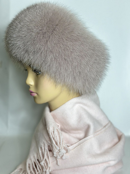 Хутряна пов'язка на голову жіноча з песця Пудра Харків - фото 8