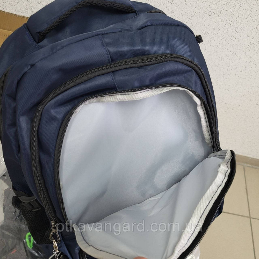 Рюкзак школьный подростковый (2 отделения, 6 карманов, брелок, на молнии) C 72810 синий Хмельницкий - изображение 7