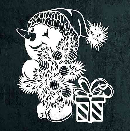 Декоративное настенное Панно «Снеговик», Декор на стену 50*42 см, Белый Киев