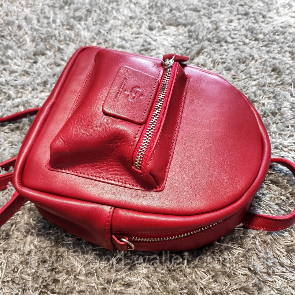 Маленький кожаный женский рюкзак красного цвета Grande Pelle 776660 Киев - изображение 8
