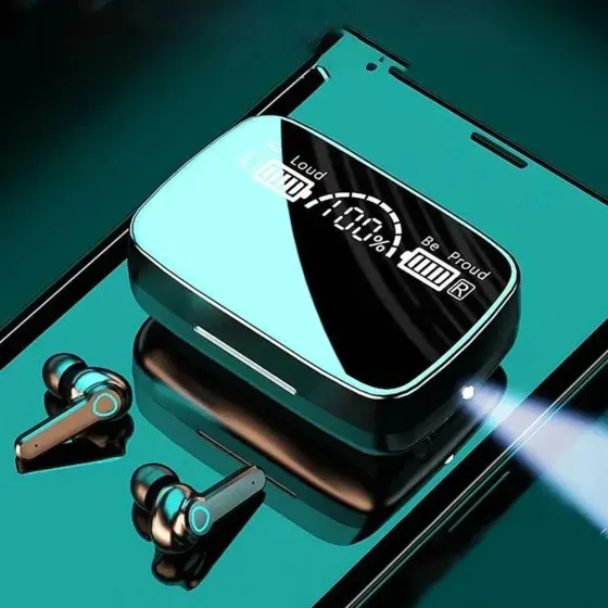 Бездротові Bluetooth навушники з мікрофоном, в кейсі, TWS M19 з LED дисплеєм Запоріжжя