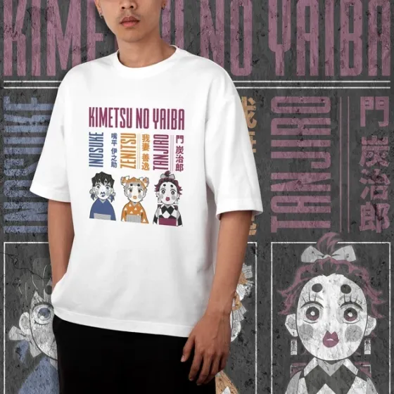 Футболка для подростка мальчика с принтом Клинок, рассекающий демонов Герои 3 WE Размер 160 Anime10395 Днепр