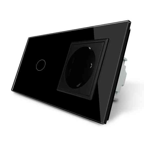 LIVOLO Розумний сенсорний ZigBee вимикач 1 сенсор 1 розетка Livolo чорний скло (VL-C701Z/C7C1EU Коломия