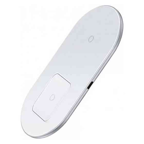 Бездротова зарядка Baseus Simple Wireless Charger 2 в 1 WXJK-01 (Біле) Миколаїв