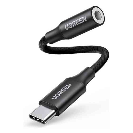 Переходник USB Type C на 3.5 мм Ugreen для наушников, гарнитуры AV142 70858 (Черный) Николаев