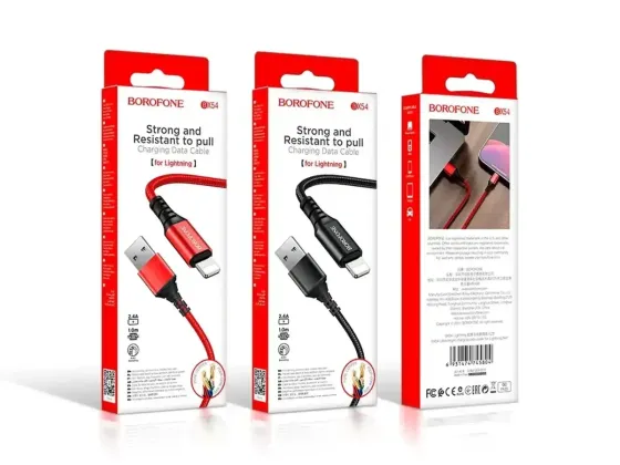Кабель USB - Lightning Borofone BX54 Ultra Bright 1м 2.4А швидка зарядка для iPhone iPad шнур з чіпом захисту Одеса