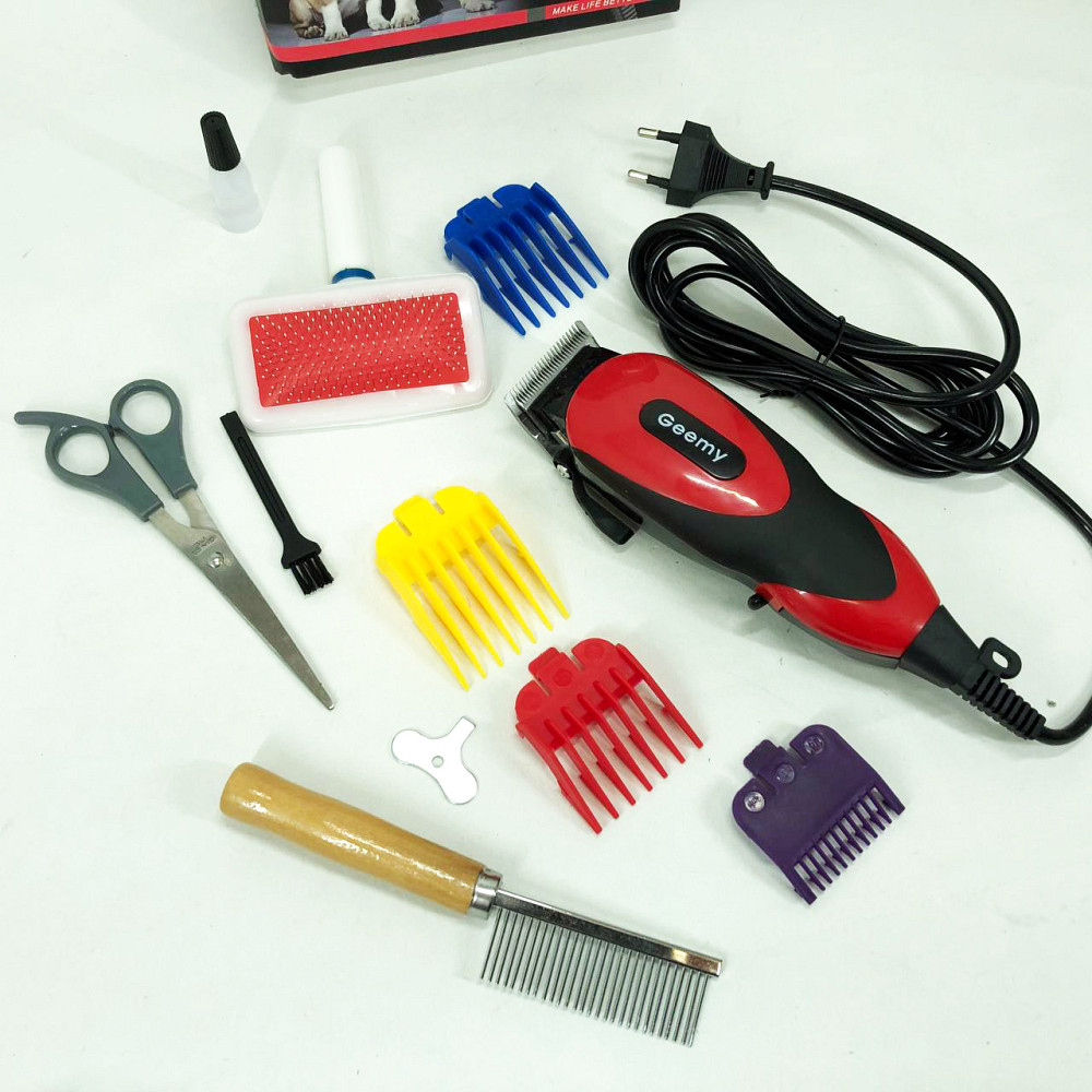 Машинка Gemei GM-1023 для стрижки животных с 4 насадками для любого типа шерсти + ножницы и расческа-гребешок CR-54 Львов - изображение 1