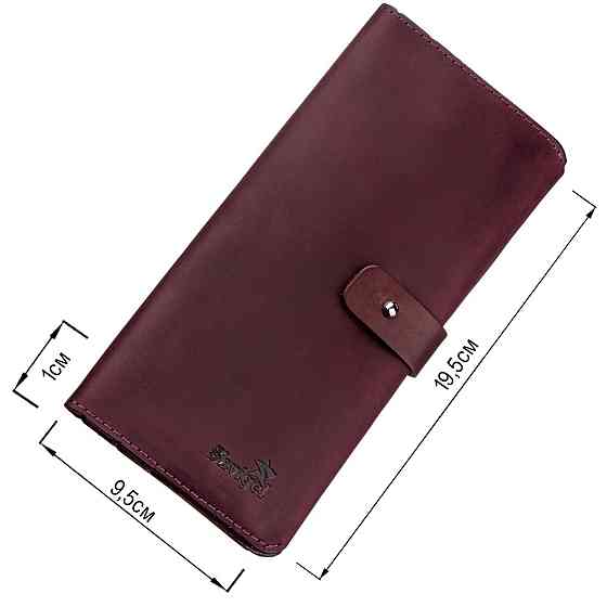 Гаманець жіночий з вінтажної шкіри SHVIGEL 16205 Бордовий Київ