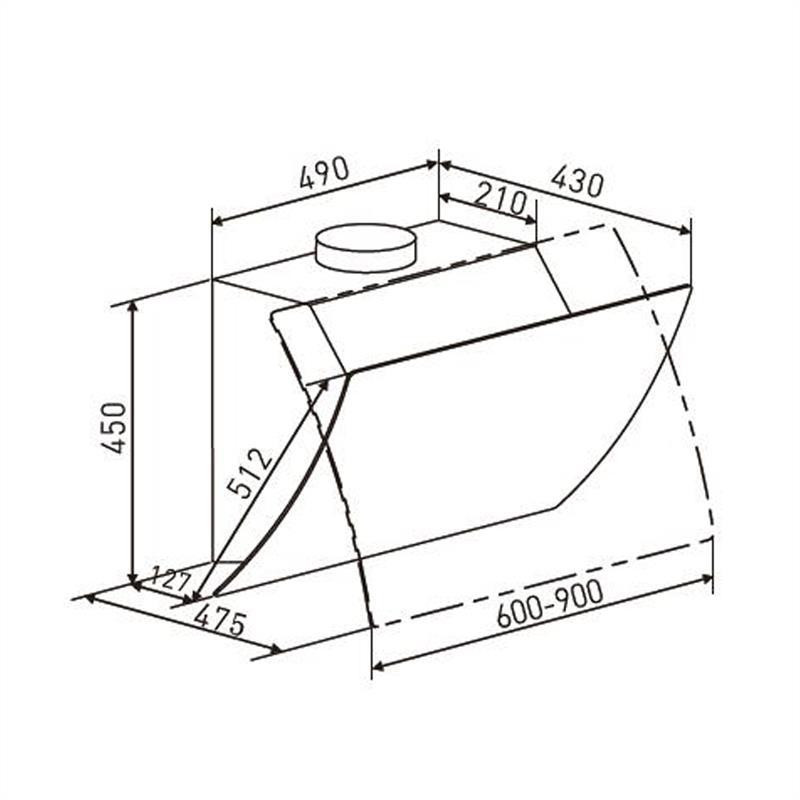 Рециркуляційний комплект для витяжки Annabelle 60 595 м3/год сенсорний фітинг чорний (Німеччина, читати Рівне - фото 6
