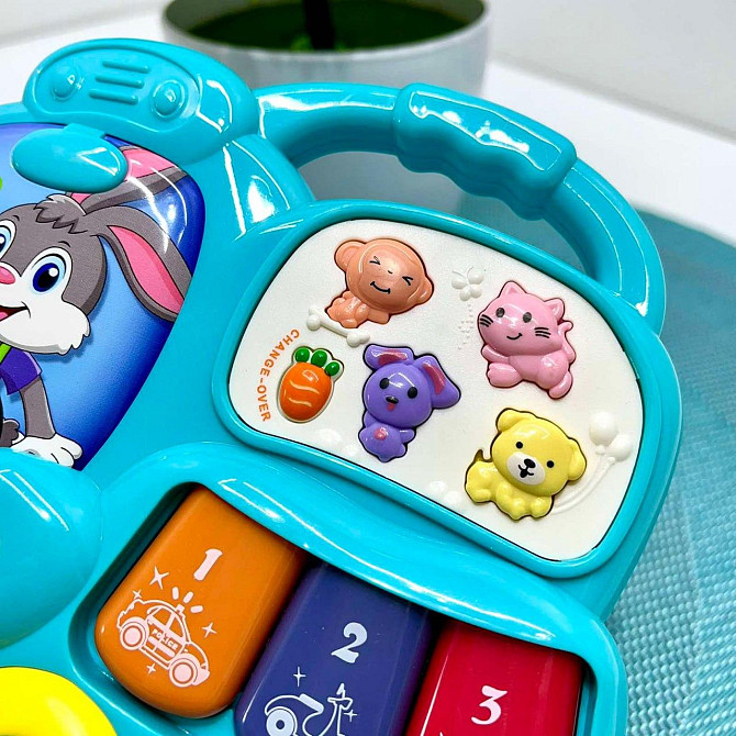 Набір ігровий Limo Toy піаніно машинка брелок музика звук українські вірші світло Блакитний (FT 0027) Чернігів - фото 7