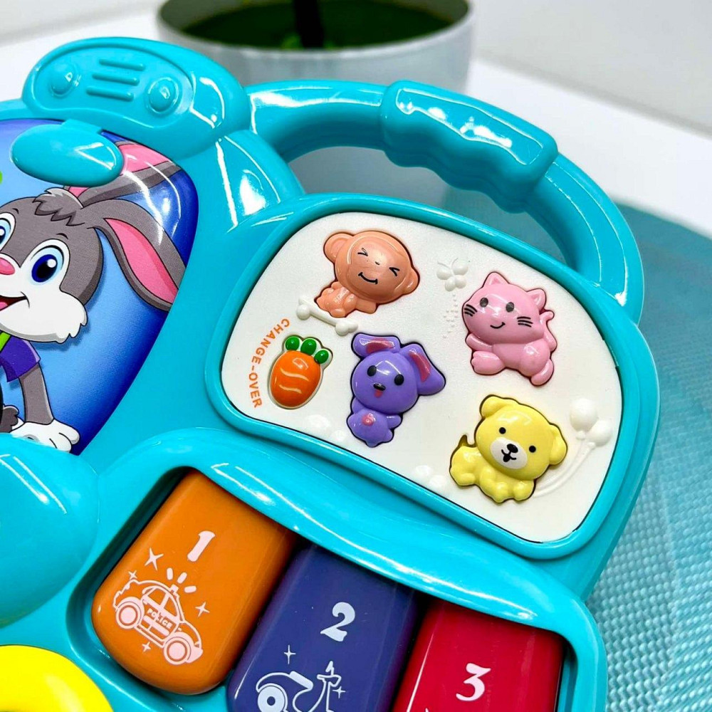 Набір ігровий Limo Toy піаніно машинка брелок музика звук українські вірші світло Блакитний (FT 0027) Чернигов - изображение 7