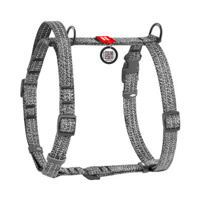 Шлея для собак WAUDOG Н-подібна Re-cotton з QR паспортом, світловідбивна M сіра (259211) Вінниця - фото 2