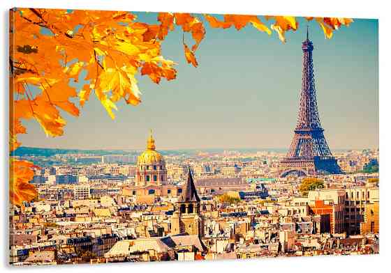 Картина полотно у вітальню / спальню    Париж     MLP_158  ( 60х30см ) 40x80 см Київ