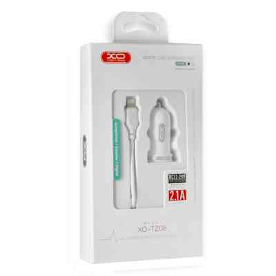 Зарядний пристрій XO 2xUSB 2.1A + cable USB to Lightning white (TZ08-L-WH) Вінниця