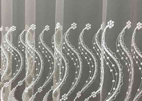 Тюль VR-Textil 1768т Фатин «Омбре» с вышивкой и люрексом Айвори с белым 300х270 см (42-0774) Киев