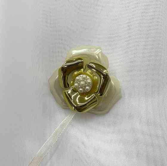 Магніти для штор і гардин Едельвейс набір 2 шт Золотистий з молочним (81-151) Київ