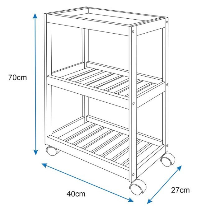 Етажерка для ванної на коліщатах "Зарінде" сієна-зефір Миколаїв - фото 2
