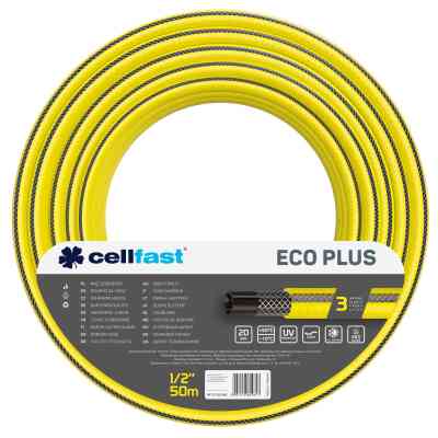 Шланг для поливу Cellfast ECO PLUS 1/2&quot; 50м, 3 шари, до 20 Бар, -10…+50°C (12-152) Вінниця