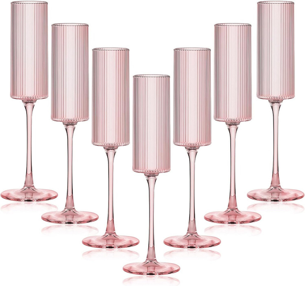 Бокал для шампанского и игристых вин 165 мл, 1 шт,многоразовый, пластиковый,прочный для вина и напитков прозрачно-розовый Каменец-Подольский - изображение 5