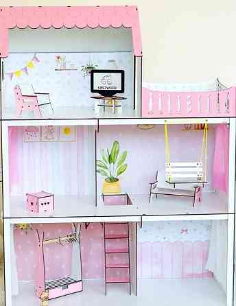 Ляльковий будинок з освітленням Кукольный Домик +подарок мебель Барби. Київ