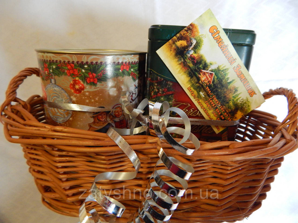 Плетеная корзина с ручками для подарков Киев - изображение 3