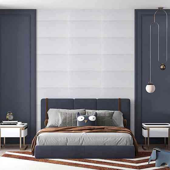 Белая 3D стеновая панель Квадрат Киев