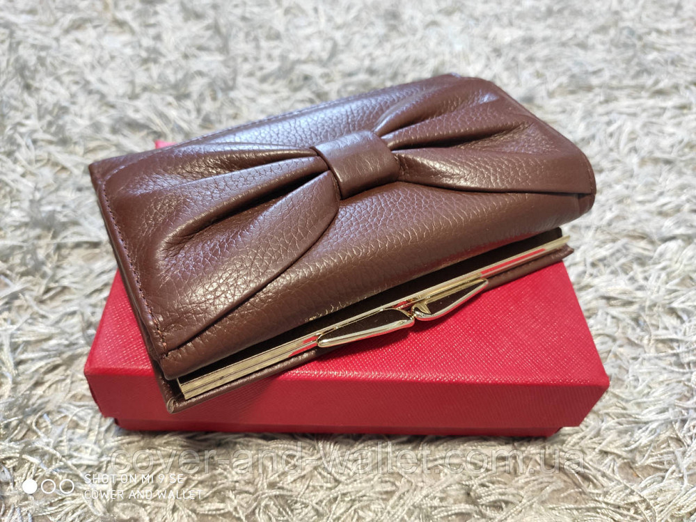 Женский кожаный компактный кошелек с бантом Salfeite Киев - изображение 7