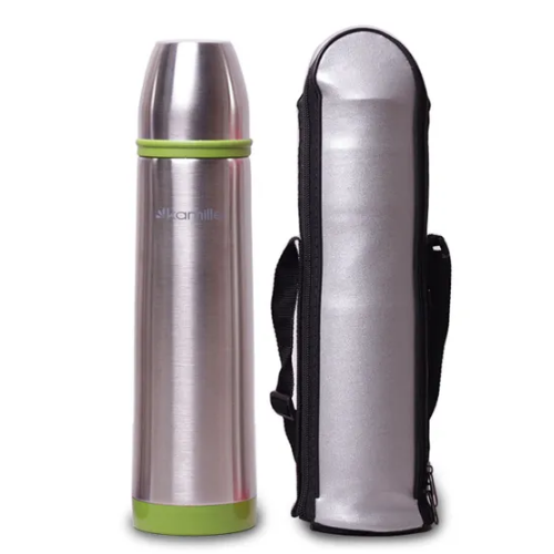 Термос 1л з нерж.сталі із пластику зі вставками і чохлом KAMILLE Житомир